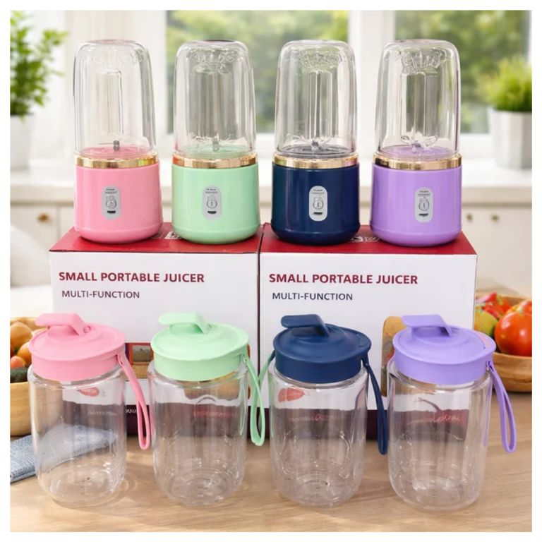 Licuadora Portátil Recargable Vaso Tomatodo 6 Aspas 400 ml Lila o Rosa