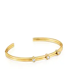 TOUS - Pulsera esclava con baño de oro 18 kt sobre plata y gemas Lio