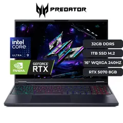 ACER - Laptop Predator Helios Neo 16 AI Core Ultra 9 275HX, RTX 5070 8GB, 32GB RAM