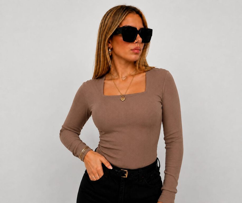 POLO MUJER MANGA LARGA BÁSICO
