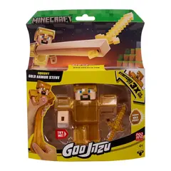MINECRAFT - Heroes of Goo Jit Zu elásticos Steve Armadura Dorada y Espada