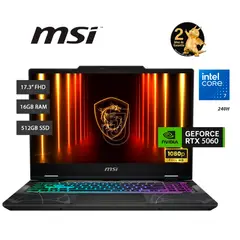 Msi - LAPTOP CYBORG 17 B2RWFKG INTEL CORE 7 240H 2.5GHZ-5.2GHZ , RAM 16GB,SSD 512GB,PANTALLA 17.3? FH