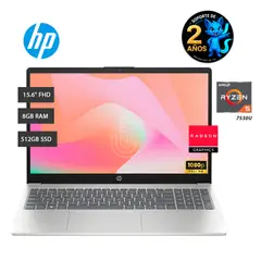 HP - Laptop 15 FC0354LA AMD R5 7530U, Ram 8b, SSD 512GB, 15,6 FHD, Fredoos