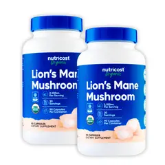 Nutricost - PACK X 02 - Lion's Mane Mushroom 2100MG - Melena de Leon 90 Capsulas