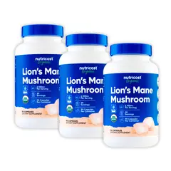 Nutricost - PACK X 03 - Lion's Mane Mushroom 2100MG - Melena de Leon 90 Capsulas