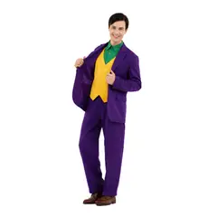 GENERICO - Disfraz Completo de Payaso Joker Color Morado Halloween Cosplay