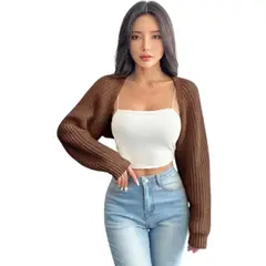 GENERICO - Manga Mujer Coreana Dom464-18 Dralom Color Chocolate
