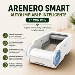 GENERICO - Arenero Smart para gatos autolimpiable inteligente WIFI con App y Sensor de Seguridad