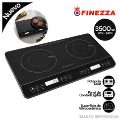 FINEZZA - Cocina de Inducción Doble FZ-315IN-2 3500W Negro
