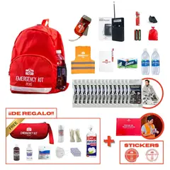 EMERGENCY KIT PERU - Mochila de Emergencia Equipada School Lite Hasta 15 Alumnos
