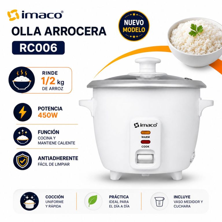 Olla arrocera 600ML RC006 Blanco
