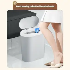 OEM - Basurero Inteligente Con Sensor Abre Y Cierra Automático 13L OVALADO
