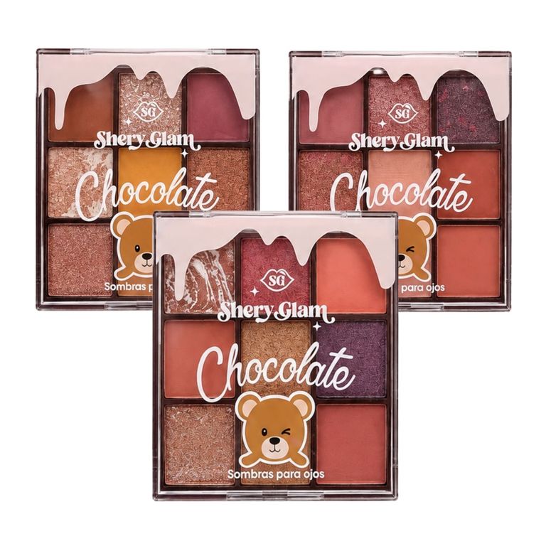 Pack X3 Paleta Sombra De Ojos Chocolate Osito - SHERY GLAM