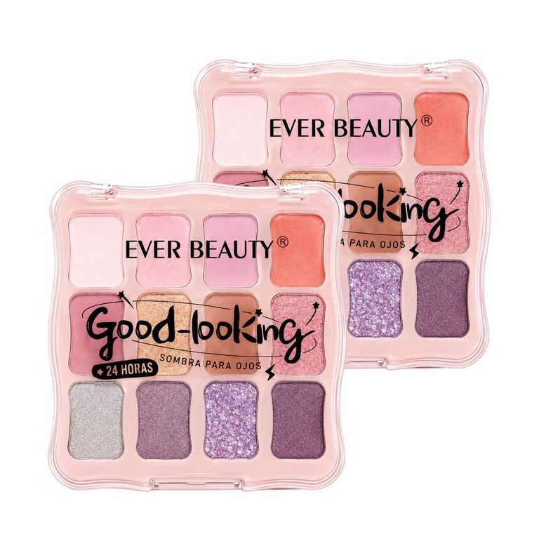 Pack X2 Paleta Sombra Para Ojos Good Looking 24 Horas - EVER BEAUTY