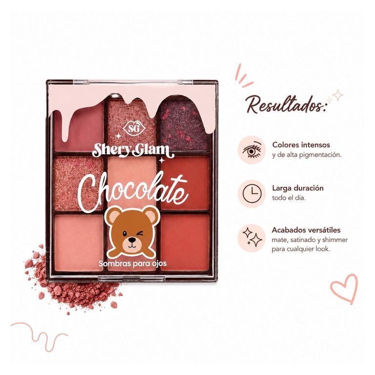 Pack X3 Paleta Sombra De Ojos Chocolate Osito - SHERY GLAM