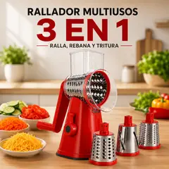 GENERICO - Rallador De Verduras Espiral multiusos con 3 cuchillas de Acero inoxidable