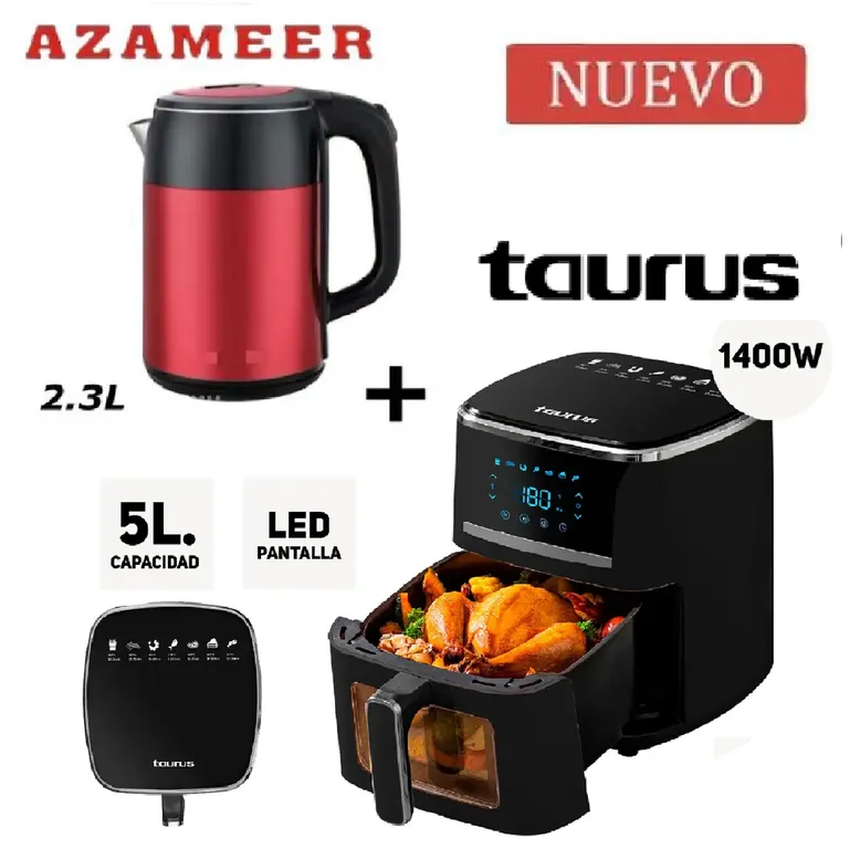 Combo Freidora de Aire Silver Fryer 5L -Hervidor 2.3LR