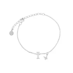 NATHALIE BIRD - PULSERA MARIPOSA INICIAL I EN PLATA 925