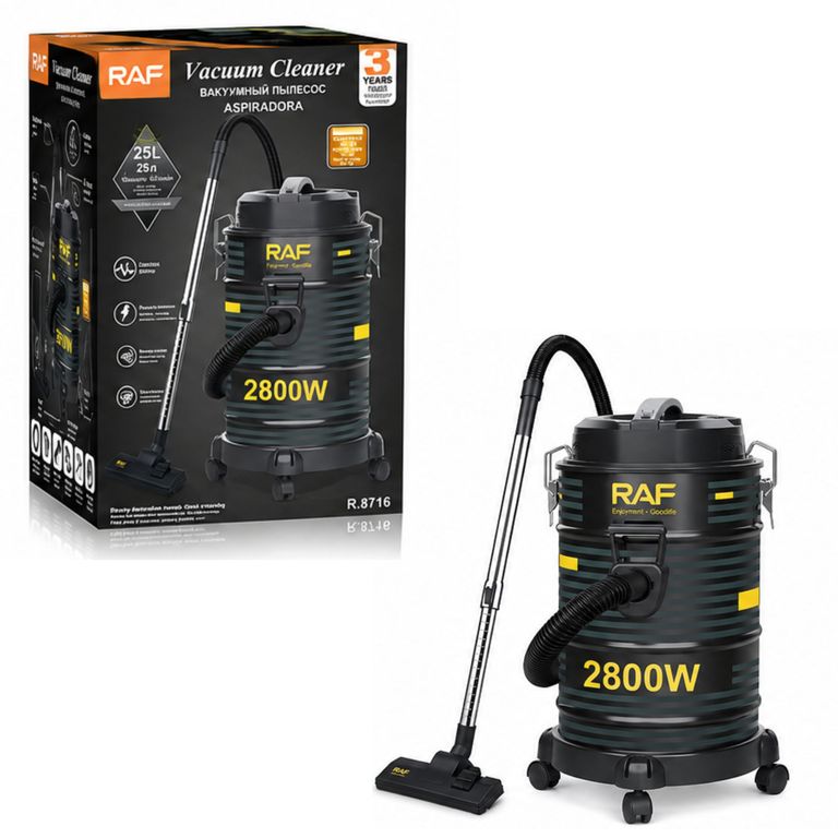 Aspiradora RAF R.8716 2800W 25L Polvo y Líquido de Alta Potencia con Ruedas
