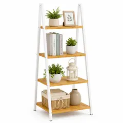 INSPIRA MARKET - Respisa Organizador Multiuso de 4 Niveles de Bambú Metal para Plantas, Cocina, Baño Dormitorio