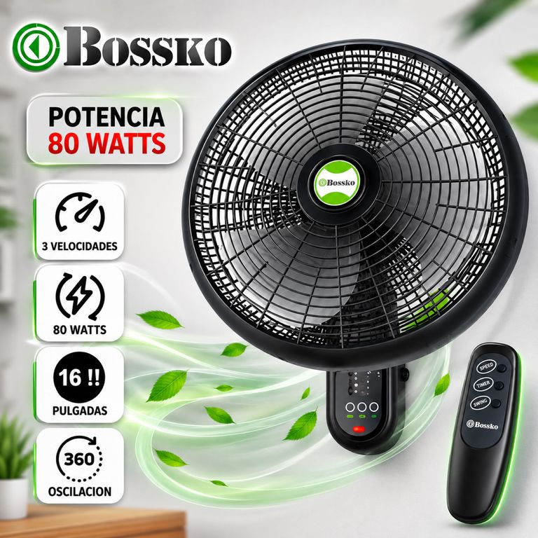 VENTILADOR DE PARED 16pulg CON CONTROL REMOTO