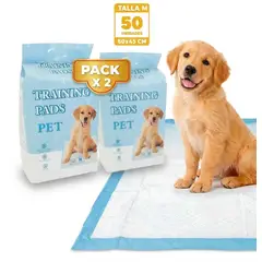 GENERICO - Pack x2 Pañales de Piso Absorbentes 45 X60 - Training Pads Pet - talla M