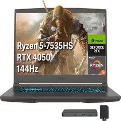 Msi - Thin A15 GAMING Ryzen 5 7535HS 512GB SSD 8GB 15.6" 144Hz IPS WIN11 NVIDIA® RTX 4050 BLACK