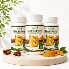 OEM - 3 x Berberina con Canela y Curcuma - Equilibrio de la Glucosa y Prevencion de la Diabetes