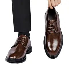 TIOZONEY - Zapatos Formal Hombre - Marrón