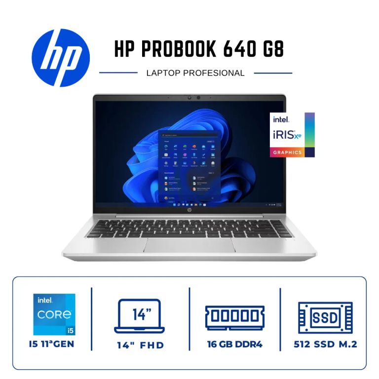 Laptop ProBook 640 G8 | Intel Core I5 de 11.ª Gen | 16 GB RAM DDR4 | 512 GB NVMe | 14"