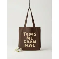 NATTY BAGS - Todos me caen mal - Frases - tote bags - Marron