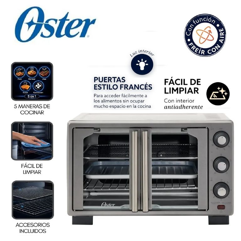 Nuevo Horno con freidora de aire Oster® de 25 litros TSSTTV25FDMAFNS