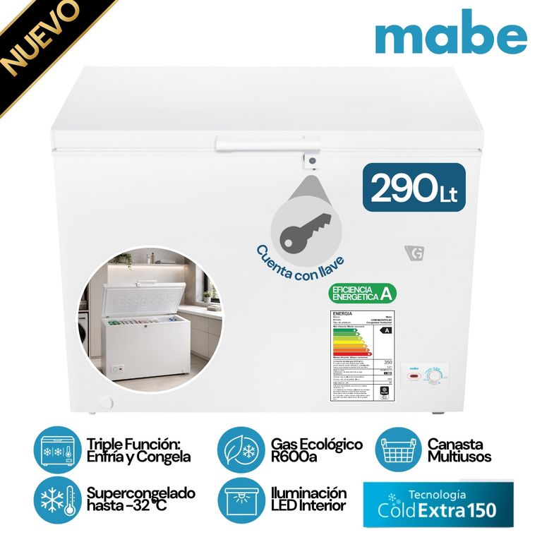 Congelador Horizontal 290 L Netos Blanco - CHMHM290PHLB0