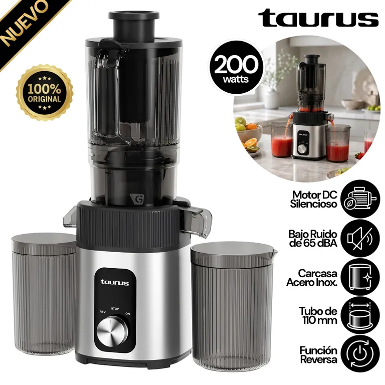 Extractor de Jugos de Prensado en Frio Mod. Slow Juicer