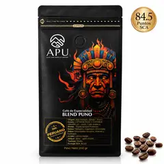 CAFE - Apu Café De Especialidad 200g Blend Origen Puno EN GRANO- con Certificación SCA 84.5 Pts