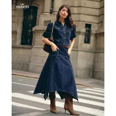 JHAN HIDS - Maxi Falda Mariza Denim Dama