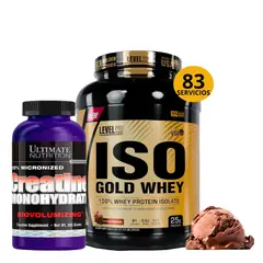 Level Pro - ISO GOLD WHEY 5.5 Lb Chocolate + Creatina Ultimate Nutrition 300gr