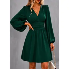 ANA RIVERO - Vestido Coctel Seda Drapeado