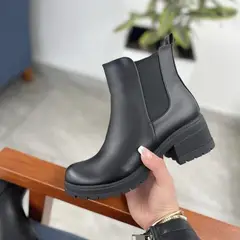 GENERICO - Botin mujer formal taco 5 Plt goma 015L-55 color negro