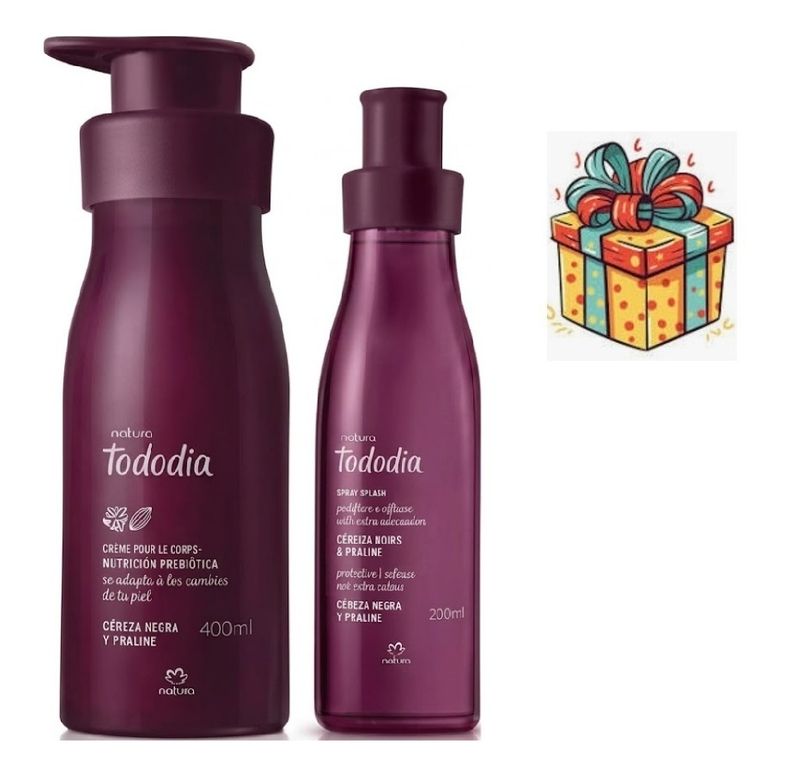 Kit cereza negra body splash + crema corporal y regalo