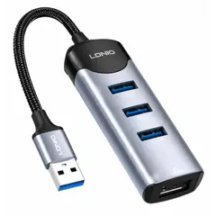 GENERICO - Hub USB LDNIO DS-144U 4 en 1 con puerto Ethernet RJ45