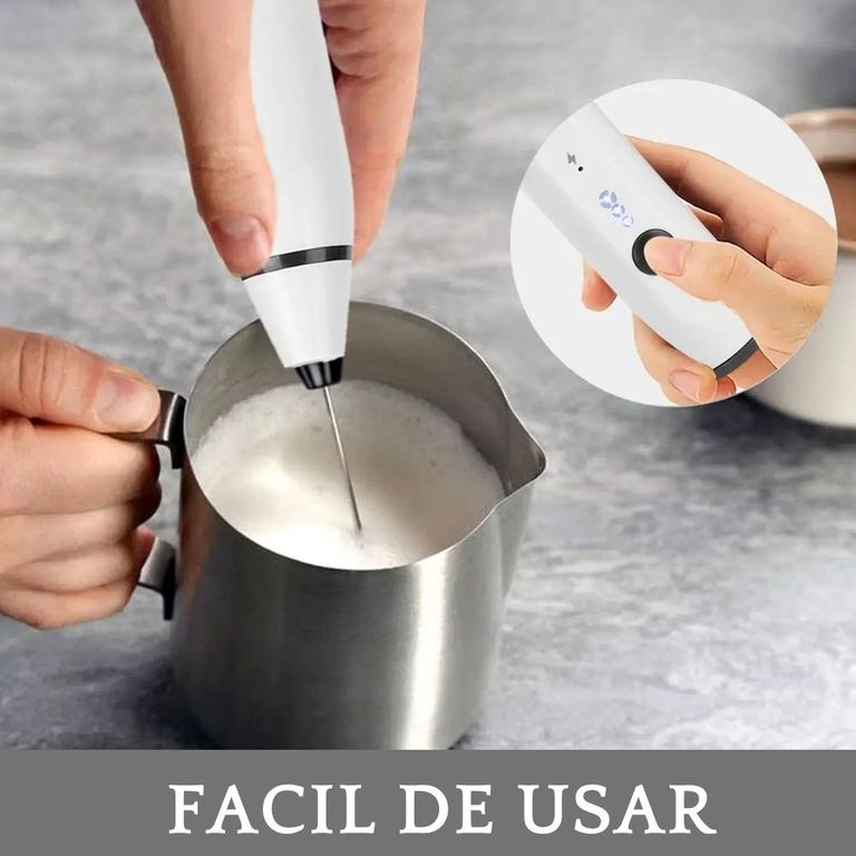 Espumador de leche recargable de mano portátil BLANCO