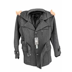 GENERICO - Saco Abrigo De Paño Elegante Premium Con Doble Cuello Para Hombre