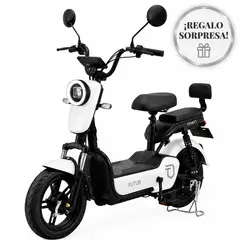 FUTUR - Bicimoto Eléctrica OXEN 25kmh, 35km, 350W Blanco - Batería de Litio Extraíble