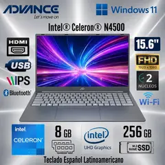 ADVANCE - Laptop Intel Celeron N4500 8GB RAM 256GB SSD 15.6" FHD Blue - ADV-NV9857