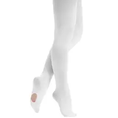 GENERICO - Panty Convertible Blanca para Ballet en Tejido Aterciopelado Stretch
