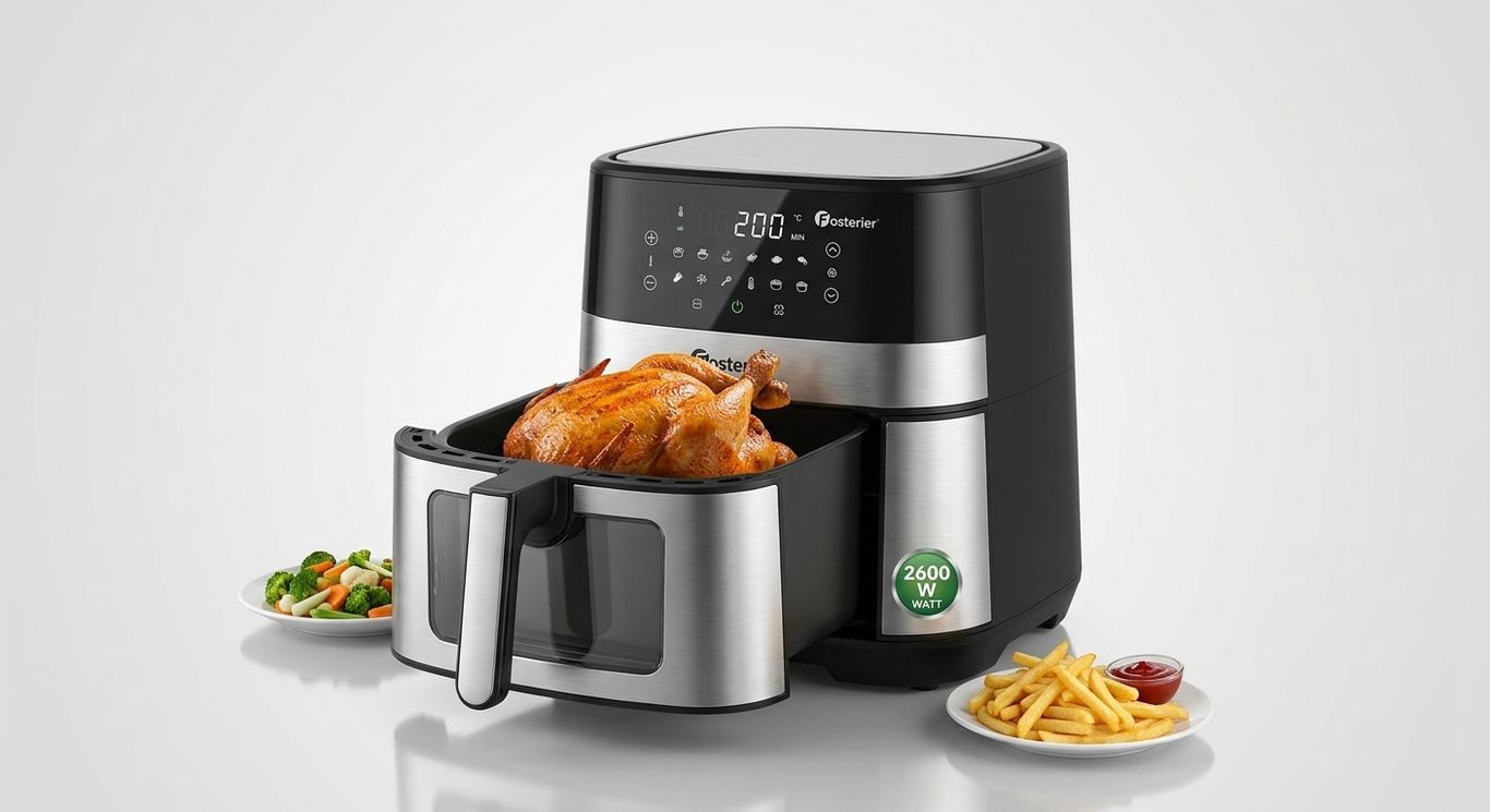Freidora de Aire Digital Multifuncional Fosterier 9L con Ventana Visora