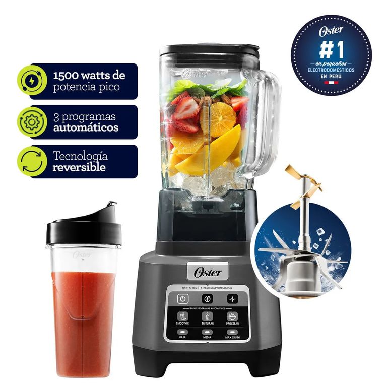 Licuadora Xtreme Mix 2 Litros Programas Automáticos Y Blender Gris BLSTXPG BGW