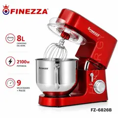 FINEZZA - Batidora Orbital FZ-6826B 2100W 8L Stand Mixer