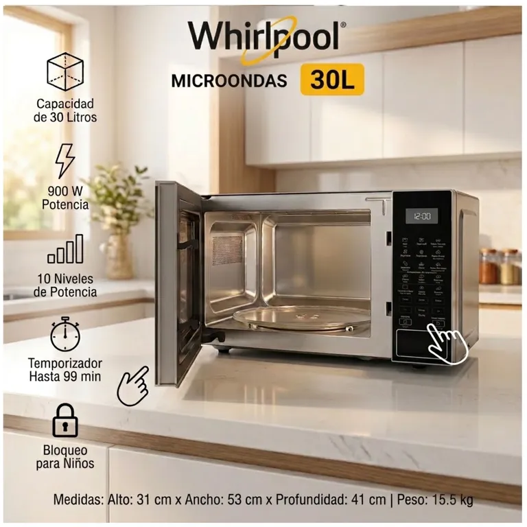 Microondas WM2011B 30L 900W con Panel Digital